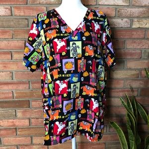 Halloween Short-Sleeved Scrubs in Size Large